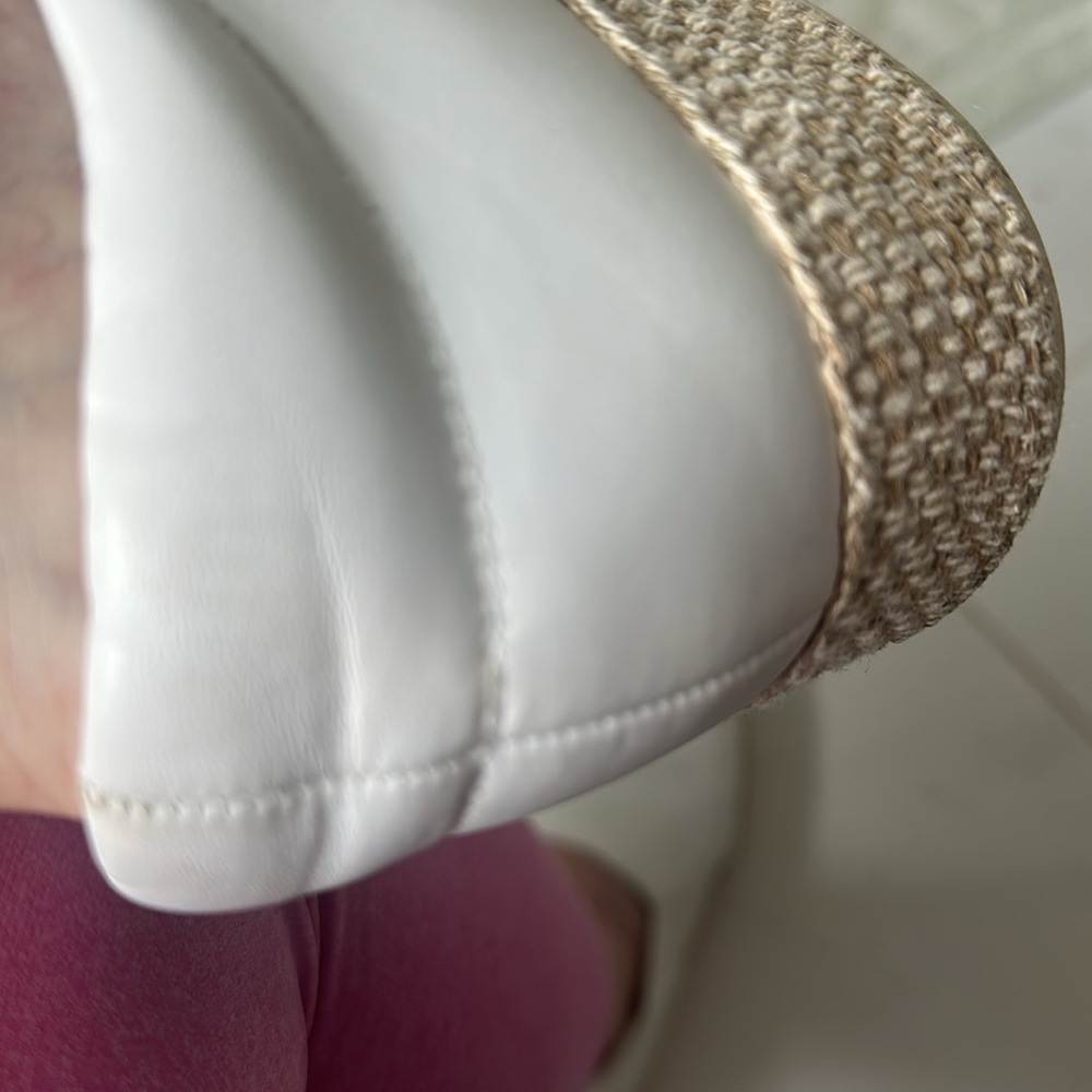 Vince Wilden white leather slip-on espadrille platform sneaker 38.5 8.5 worn 3x - Picture 5 of 9